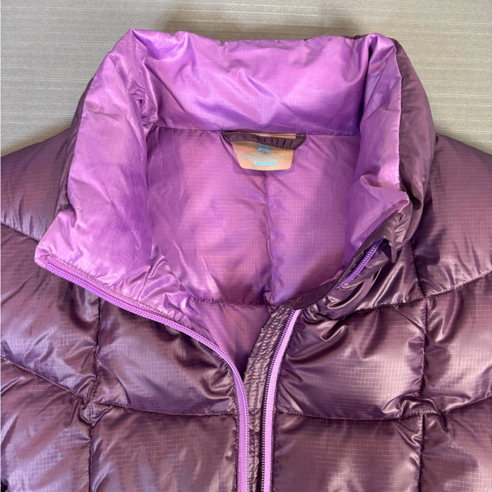 WindRiver Women’s 600 Fill Down Vest Purple Puffer 2XL Ripstop - Picture 3 of 9